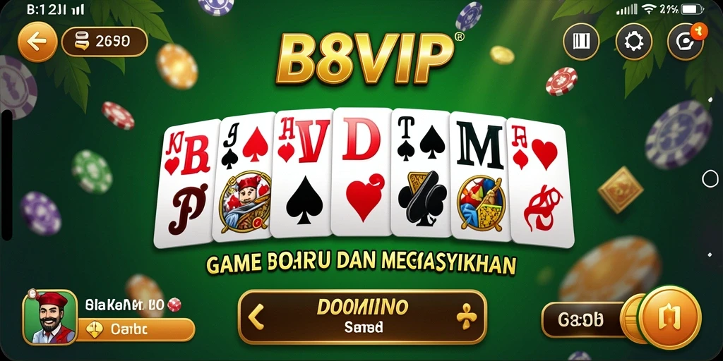 Screenshot B8VIP menampilkan gameplay Domino yang seru.