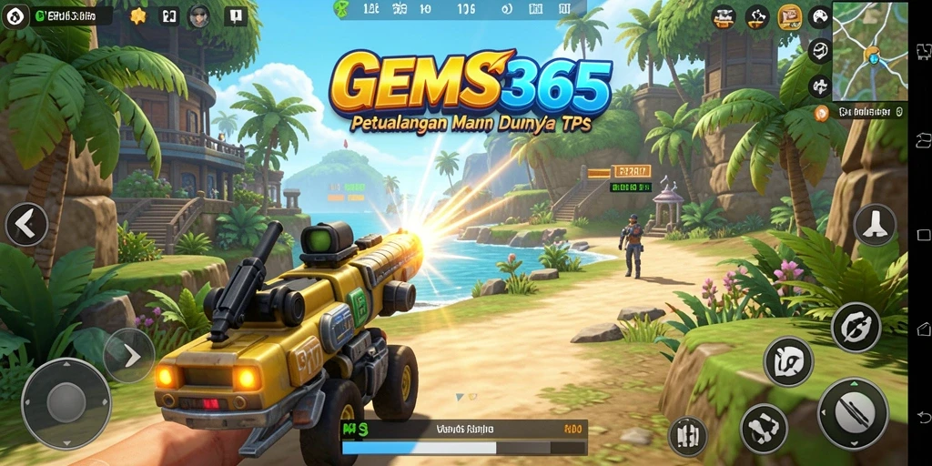 Tangkapan layar GEMS365 menampilkan aksi seru dalam gameplay TPS.