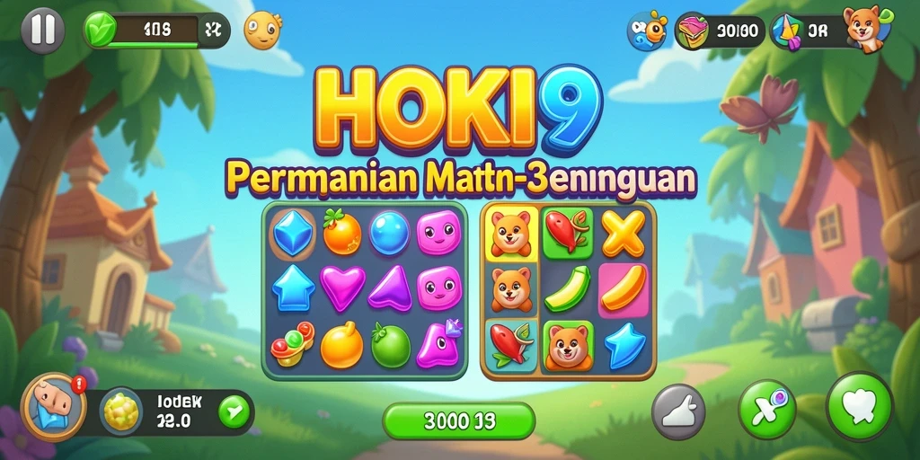 Tampilan gameplay HOKI9 dengan kombinasi warna-warni.