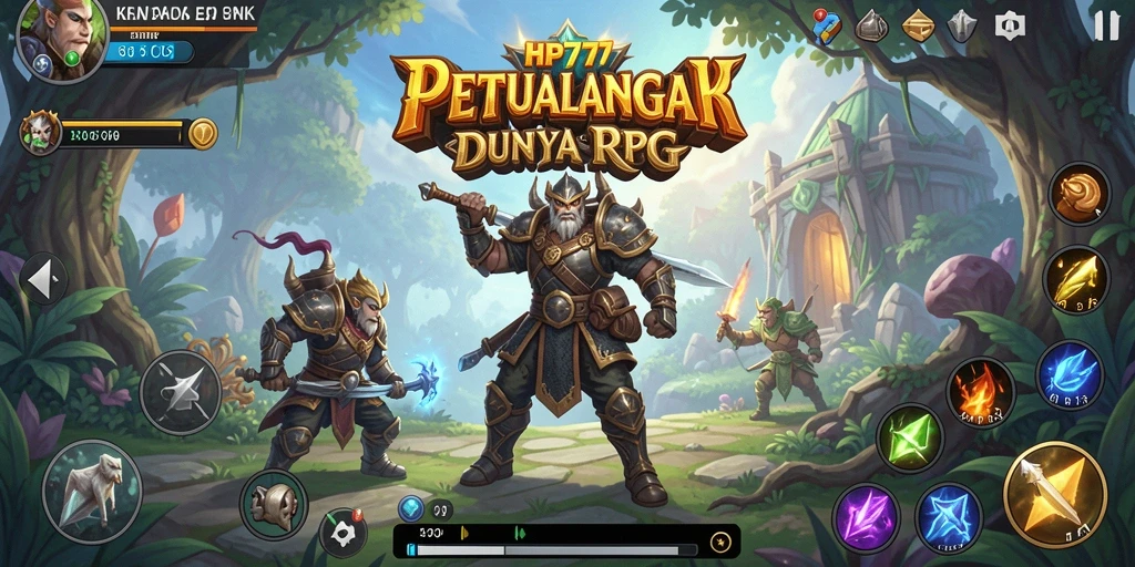 Tampilan layar gameplay yang menakjubkan di HP777.