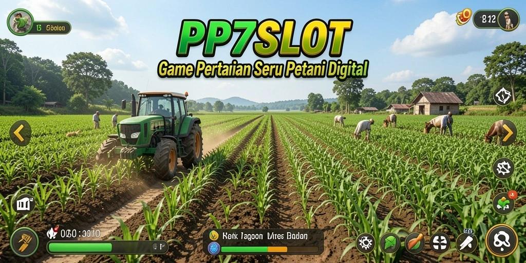Tampilan gameplay PP7SLOT yang menawan dengan aktivitas bertani.
