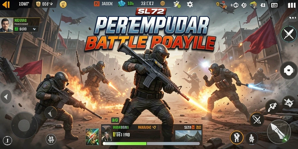 Screenshot SL72 menampilkan momen intens dalam pertempuran Battle Royale.