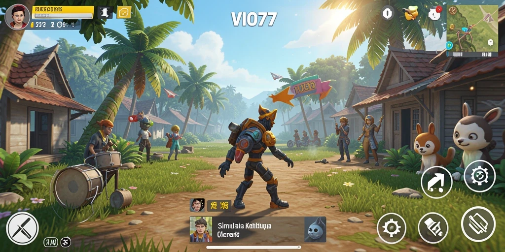 Tangkapan layar utama VIO77 dengan gameplay simulasi kehidupan yang menarik.